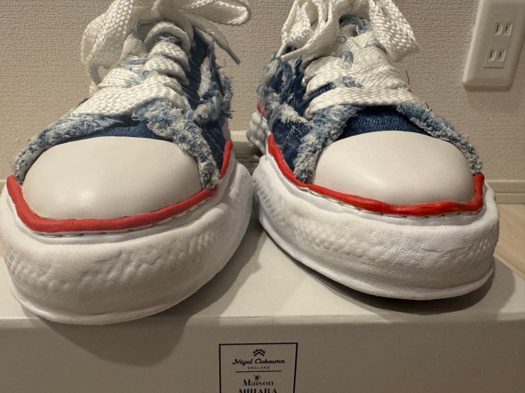 【値下げ】ミハラヤスヒロ×ナイジェルケーボン/デニム フリンジスニーカー