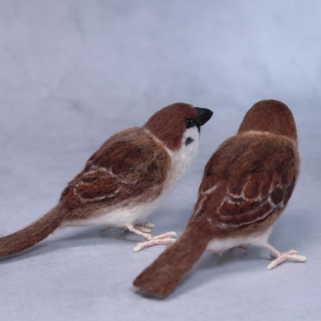羊毛フェルト yuriさま　スズメ2羽　ハンドメイド　オーダー