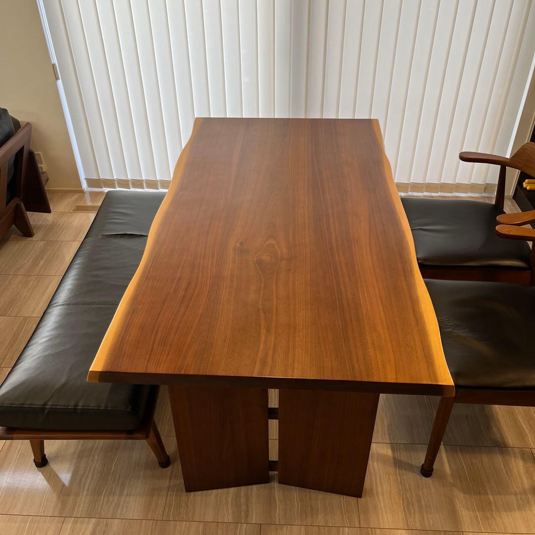 モダンウッド長方形ダイニングテーブル　椅子セット
