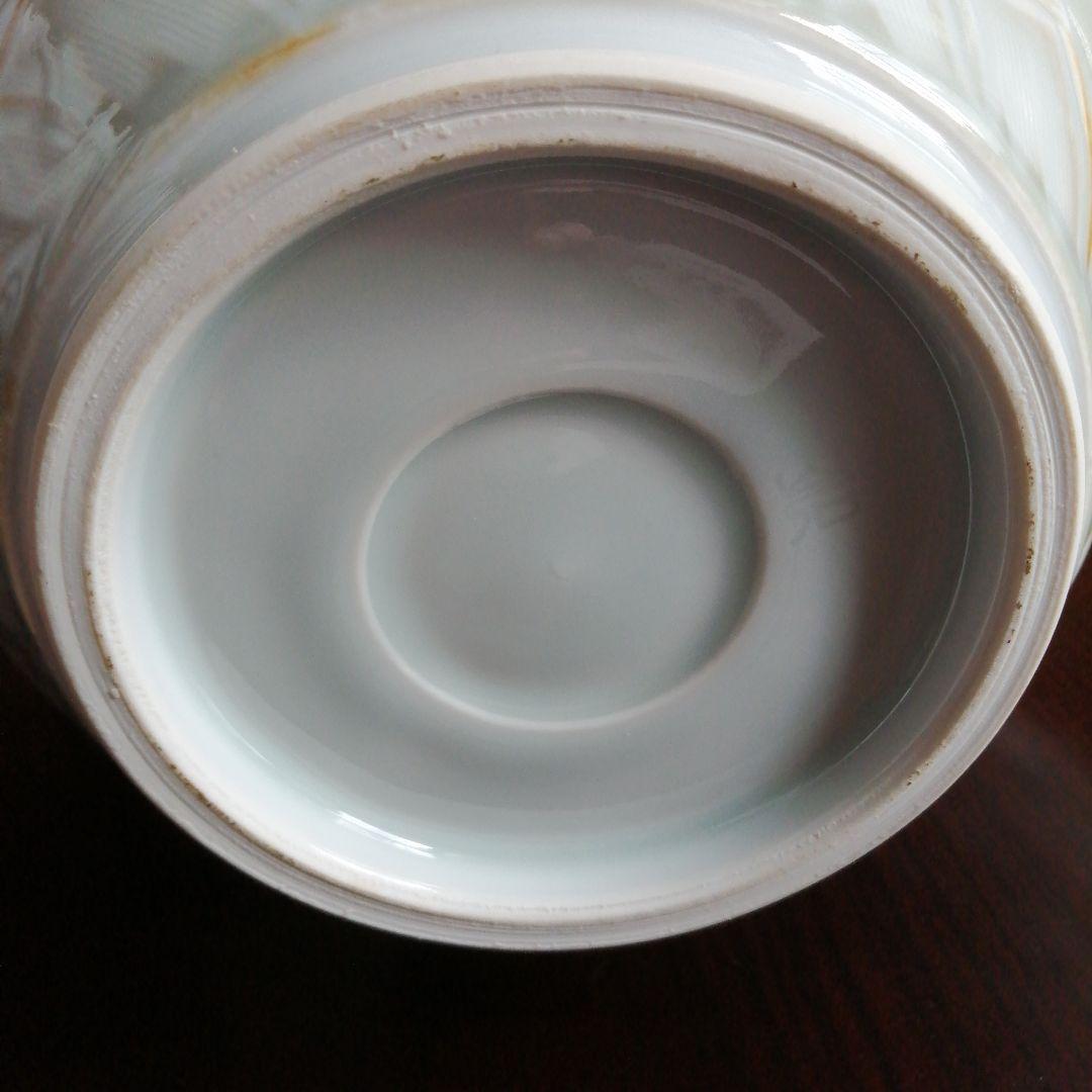 瀬戸焼　金子岩令　青白磁花瓶　32cm