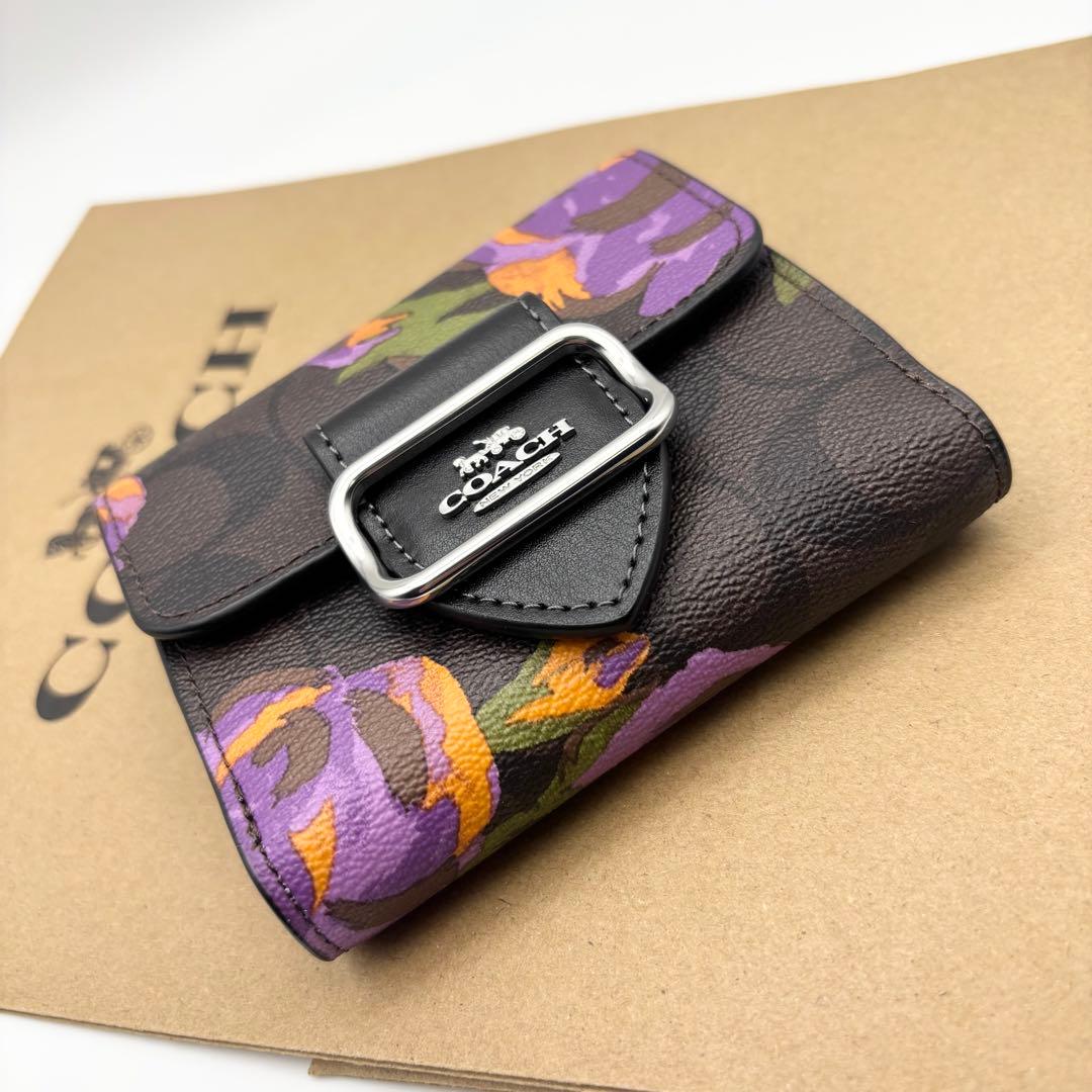【COACH☆新品】スモール モーガン ウォレット・シグネチャー ・ローズ