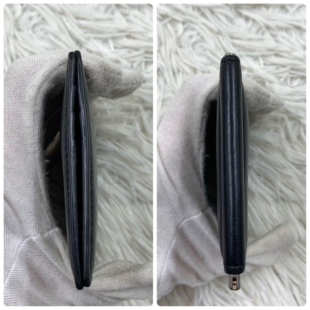 【✨極美品✨】 サンローラン マネークリップ シルバーロゴ レザー ブラック