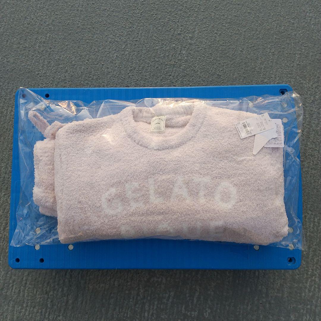 ジェラートピケ パウダーロゴジャガードプルオーバー＆ロングパンツセット ピンク