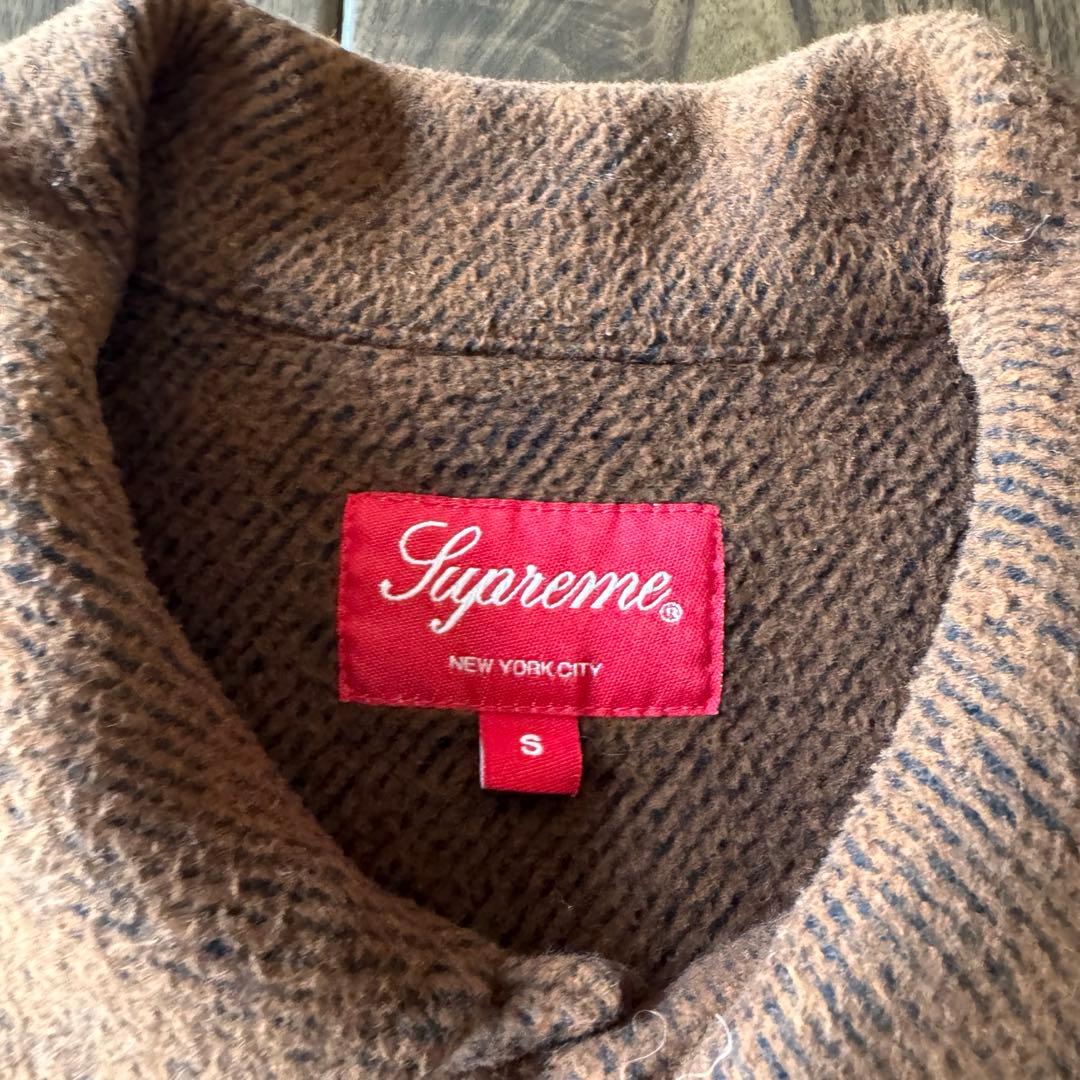 n*様 ⭐️美品⭐️Supreme ブラッシュドフランネル　ツイルシャツ　ブラウ