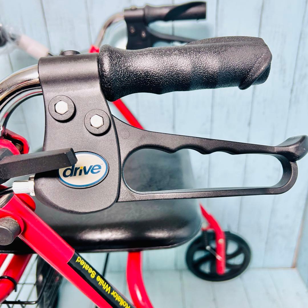 DRIVE ドライブメディカル　歩行車　歩行器　シルバーカー　レッド　美品