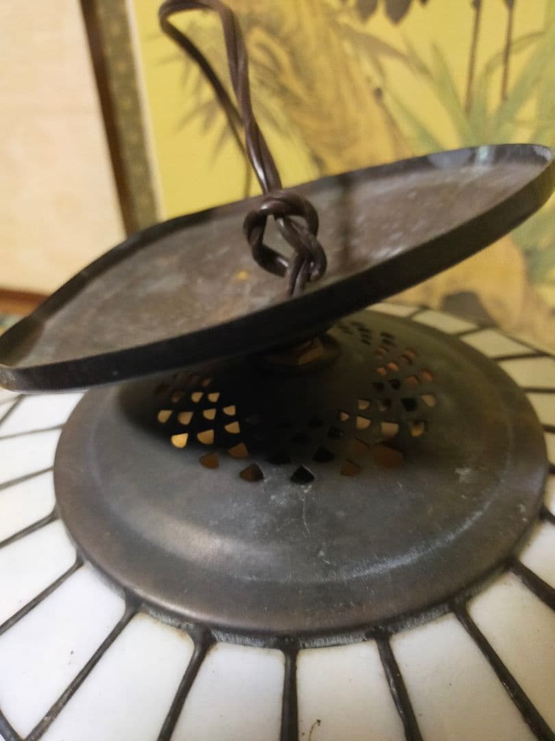 ステンドグラス　大きな照明　アンティーク　昭和レトロ