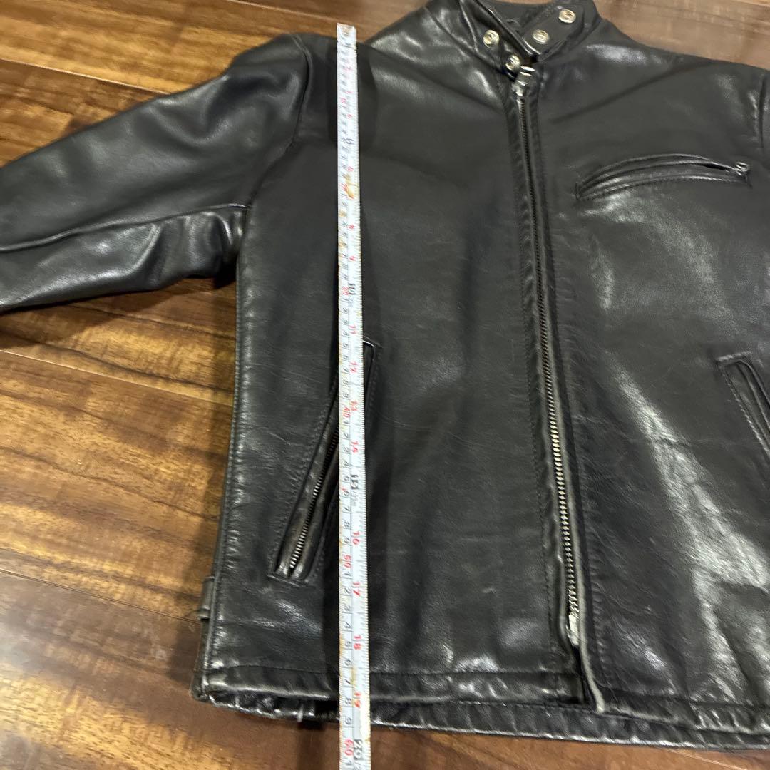 ショット黒 シングルライダース レザージャケット36