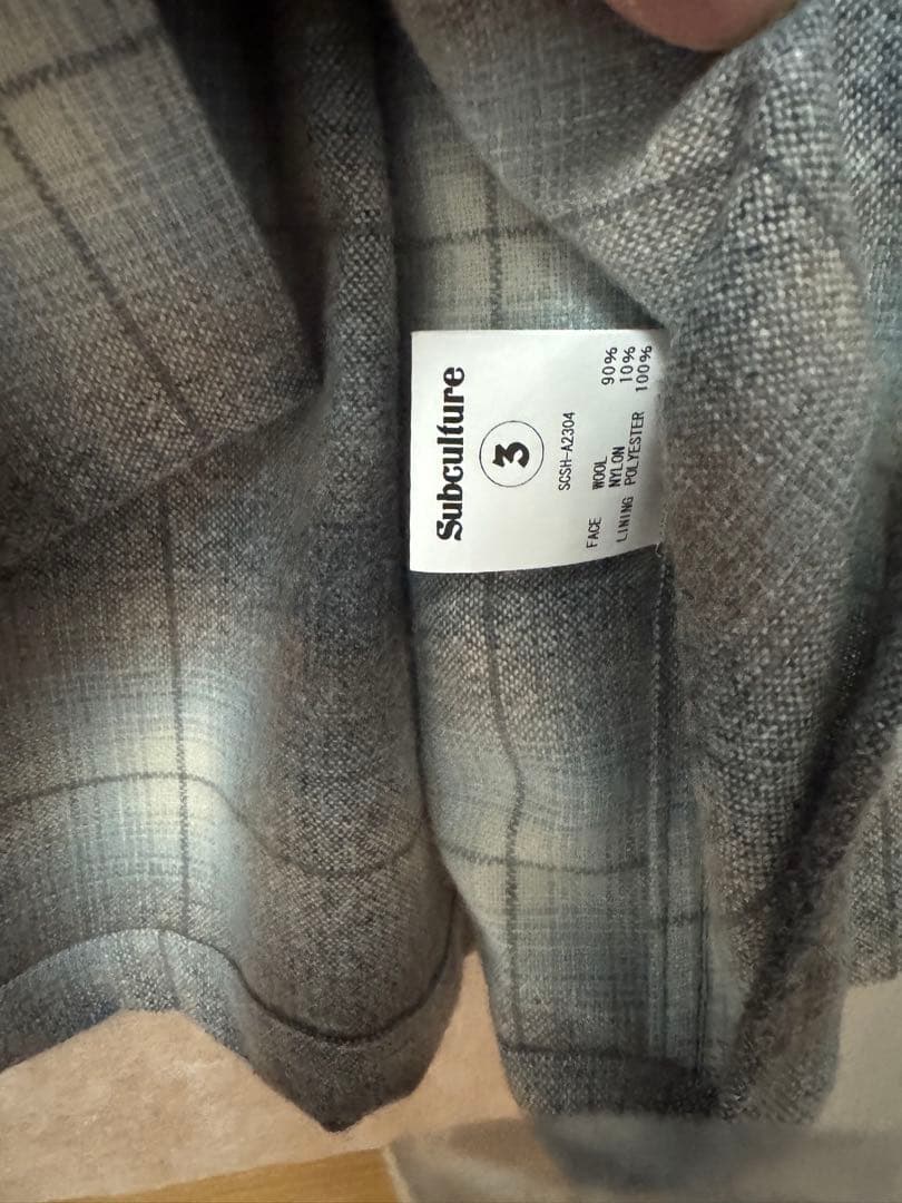 トップス SC subculture WOOL CHECK SHIRT 3