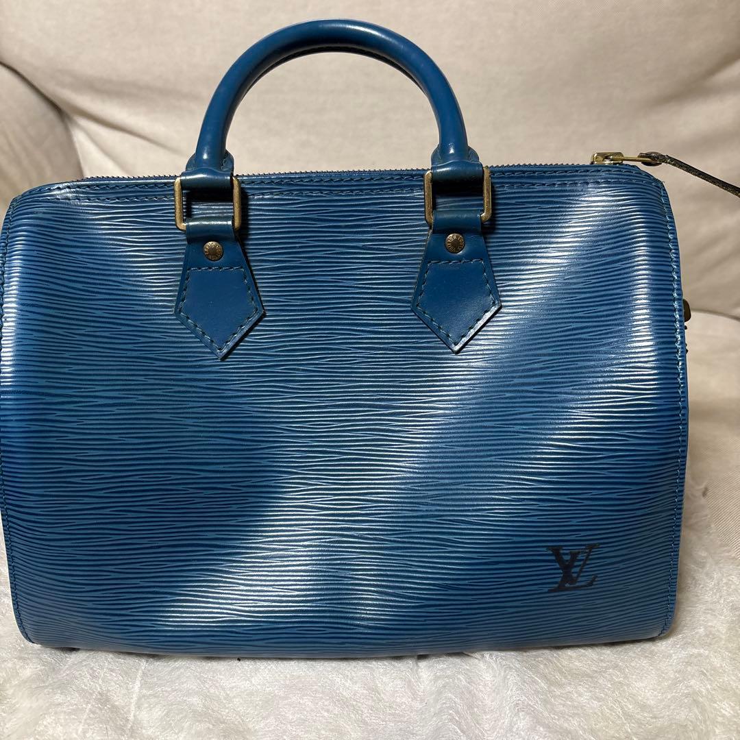 Louis Vuitton エピレザー ボストンバッグ 青