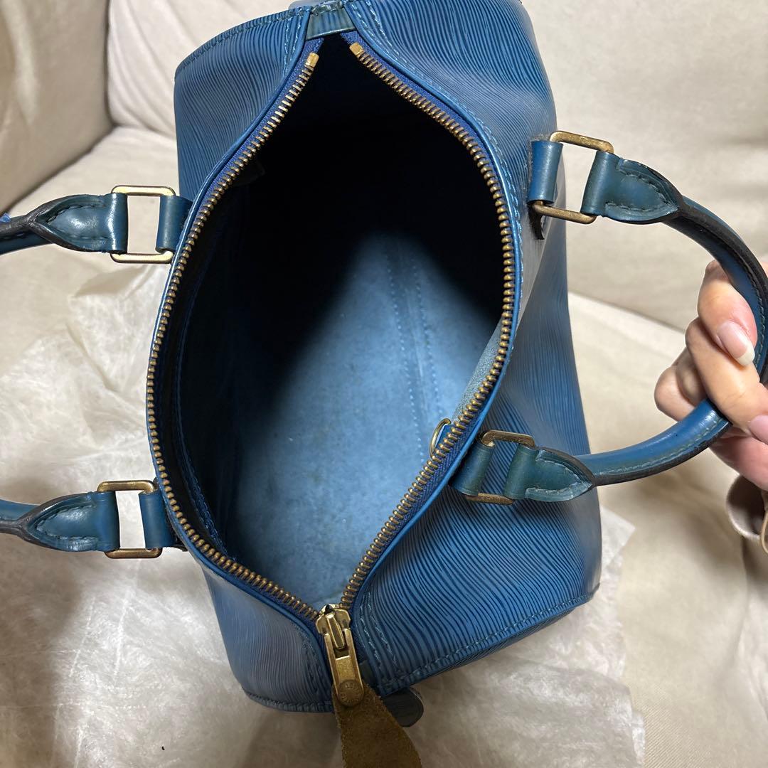 Louis Vuitton エピレザー ボストンバッグ 青