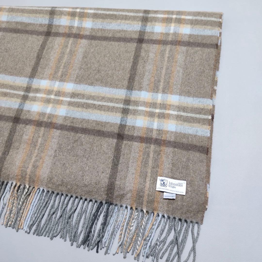 ジョンストンズ オブ エルガン 大判ストール カシミヤ100%