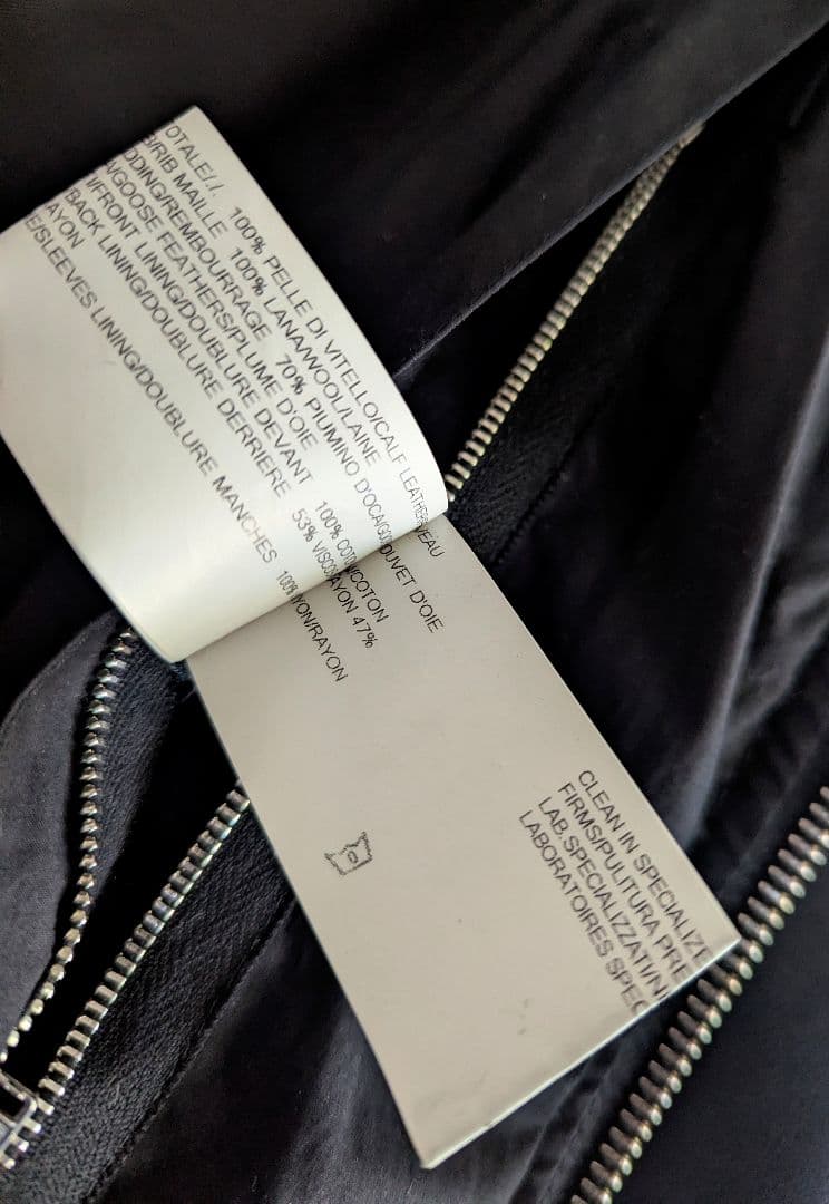 ゴ*ス様 稀少極美　リックオウエンス　カーフレザー　グース　パデッド　ボンバー