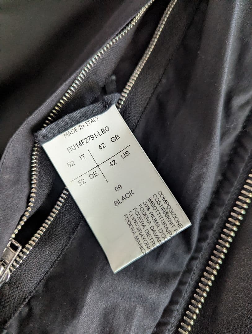 ゴ*ス様 稀少極美　リックオウエンス　カーフレザー　グース　パデッド　ボンバー