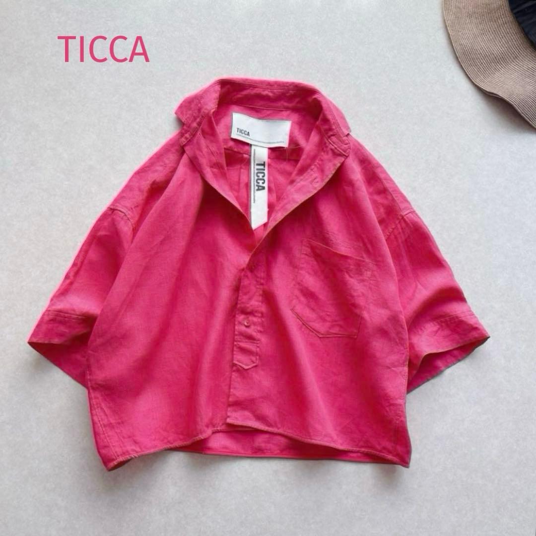 未使用★TICCA｜定価2,5万 24SS リネン半袖エンブロイダイリーシャツ