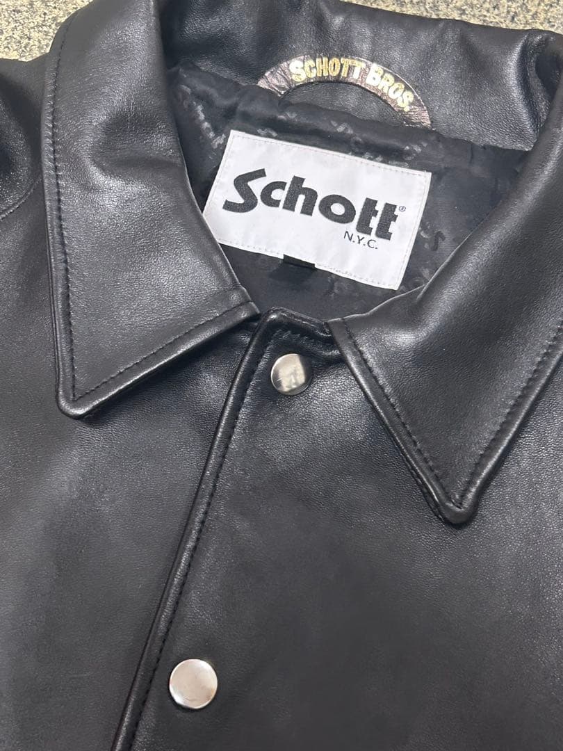 Schott BEAUTY&YOUTH 別注　レザー　コーチジャケット　Ovy