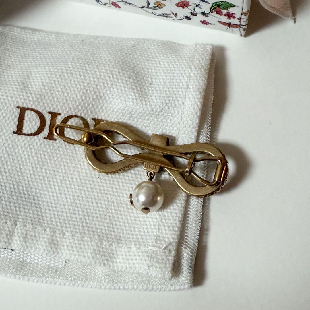 Le Nœud de Dior バレッタ メタル・レジンパール・クリスタル