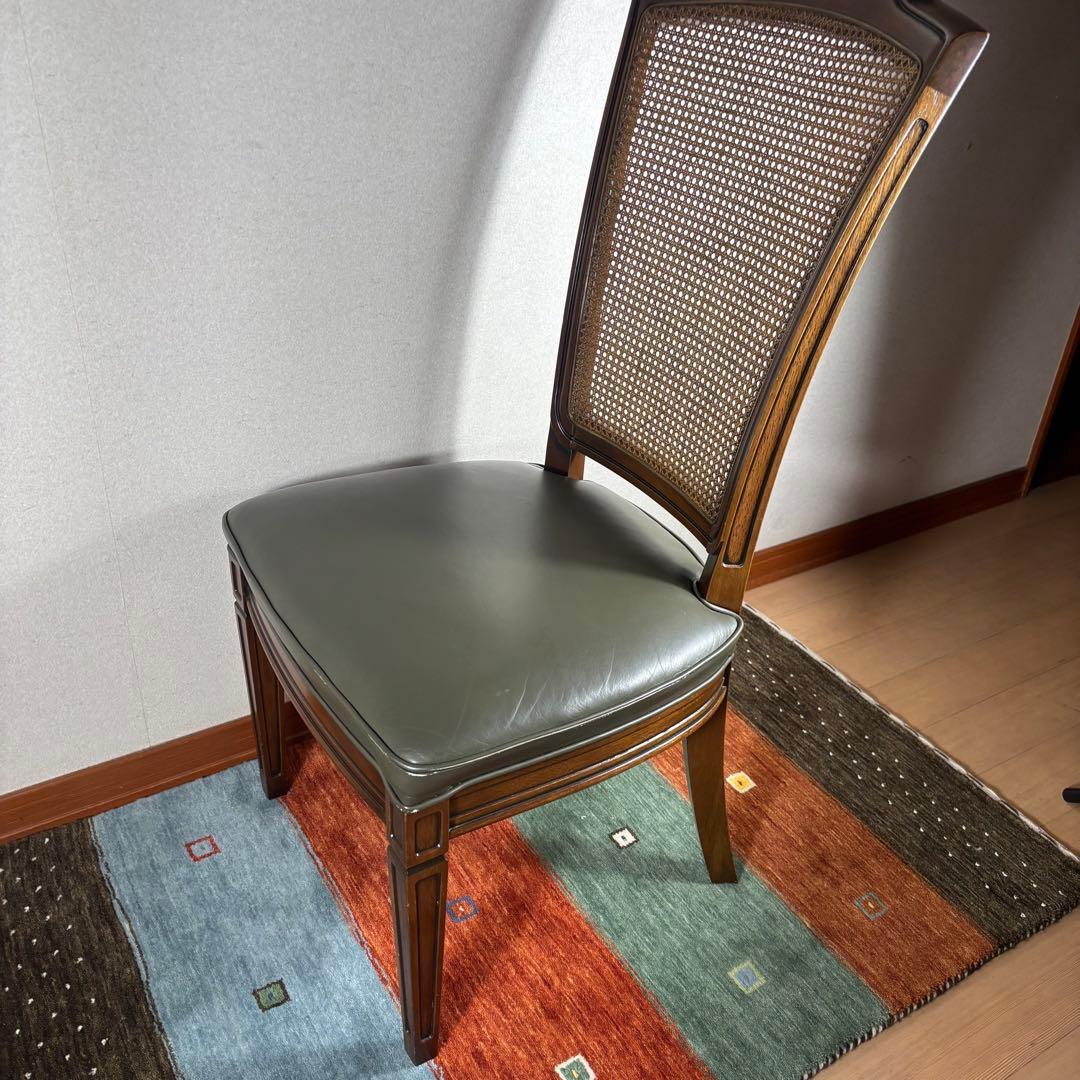 【良品】maruni/マルニ 地中海ロイヤル　本革張りチェア