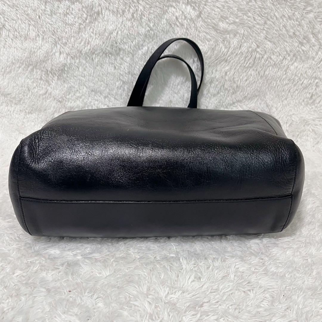 UNITED ARROWS レザートート ビジネスバッグ 黒 ポーチ付き