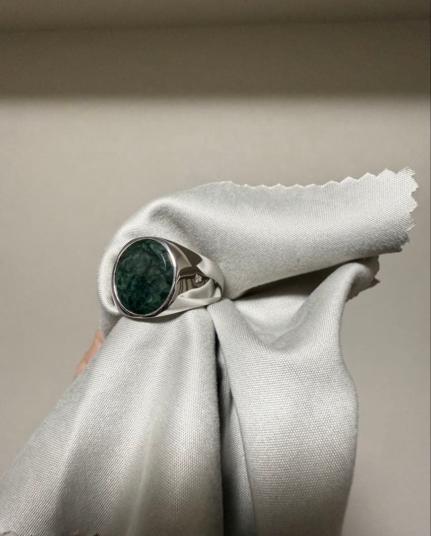 【新品】 TOM WOOD Oval Green Marble 22号（62）