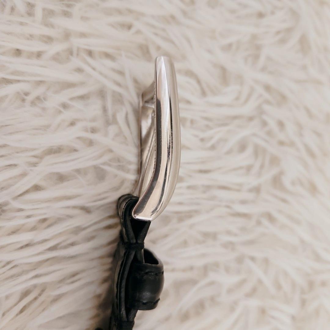 美品 Felisi フェリージ ベルト クロコ 型押し レザー 本革 黒
