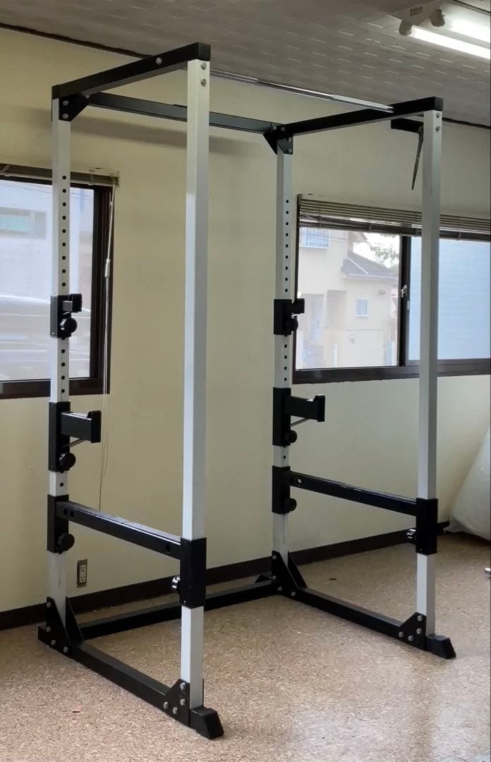 ラットプルオプション追加！パワーラック&フラットベンチ&バーベルセット