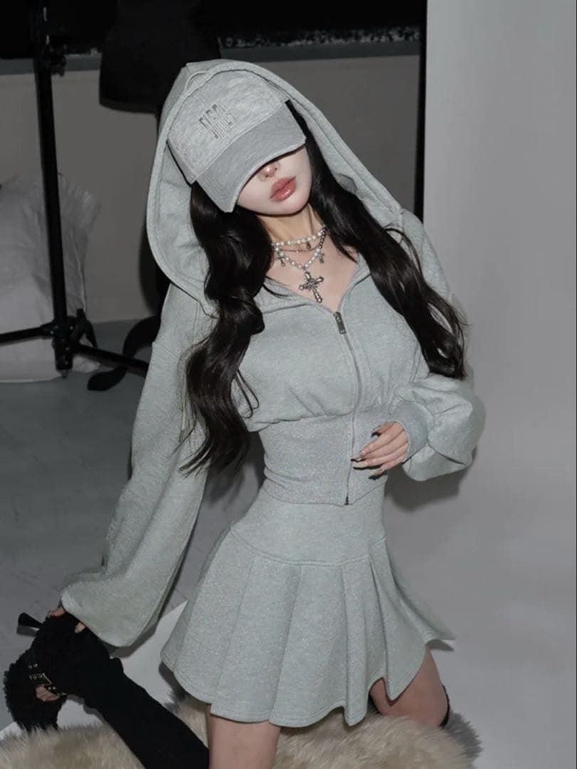 新品・未開封♡スウェットダメージキャップ　GRY