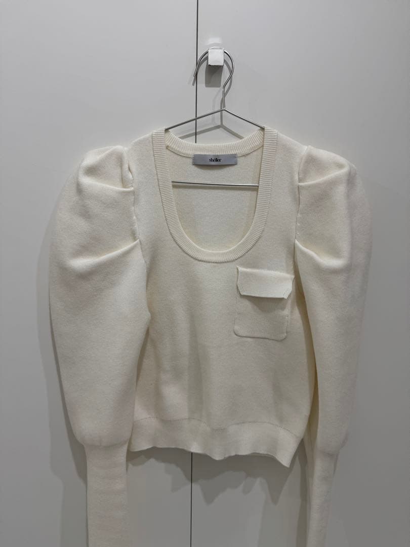 正規品 sheller SHPOWERSHOULDER KNIT TOPS