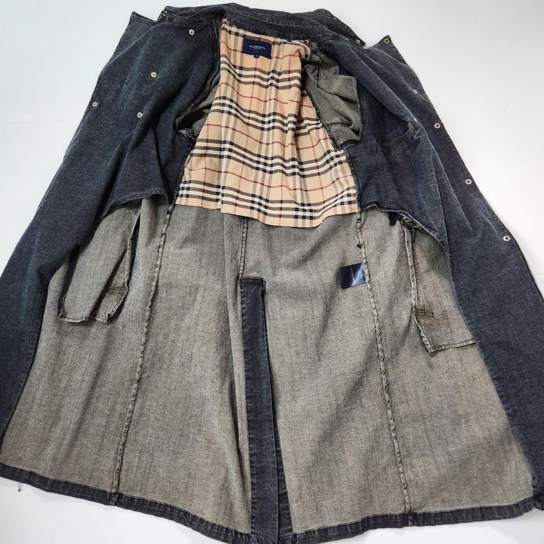 バーバリー ロンドン BURBERRY デニムトレンチコート L ノバチェック