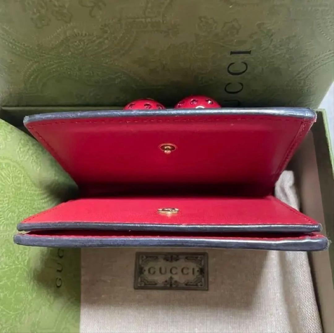 ❤️GUCCI❤️二つ折り財布 チェリー装飾
