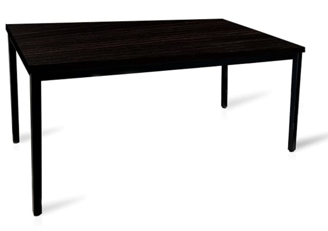 頑丈テーブル 組み立て簡単(ダークブラウン,幅150×奥行75×高さ72cm)