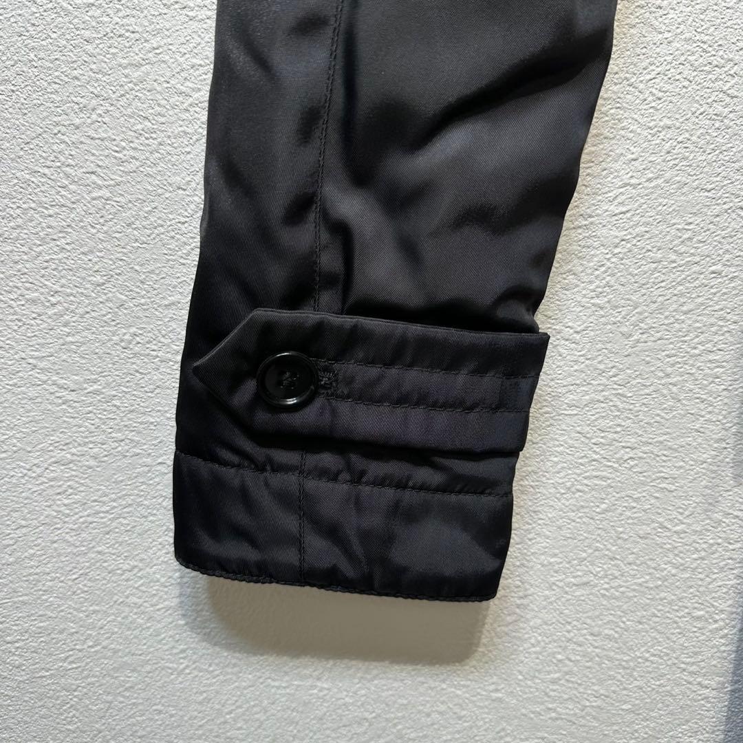 希少 PRADA 上質 Aライン ダブルブレスト モックネック ナイロン コート