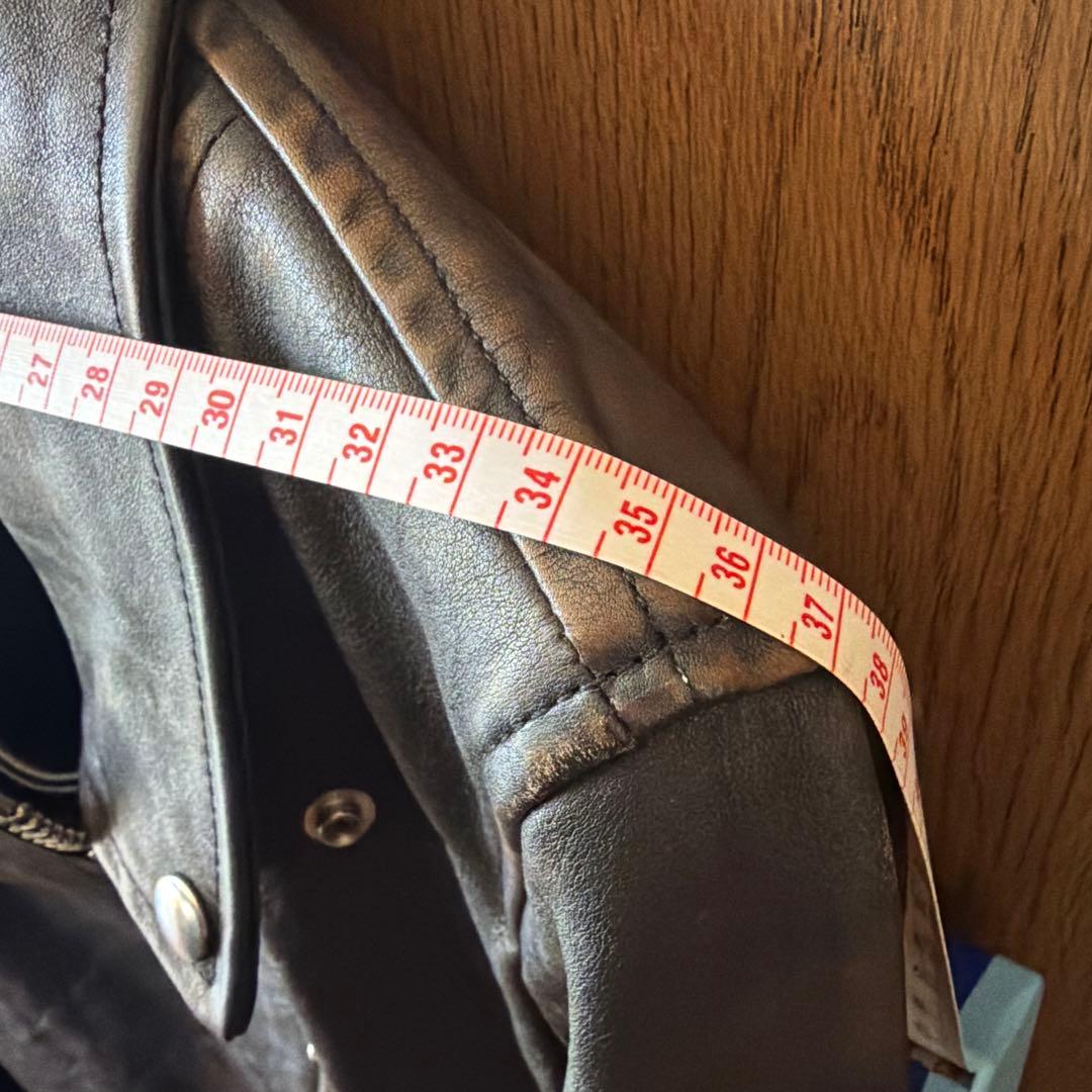 ゴールデングースブラックレザーライダースジャケット