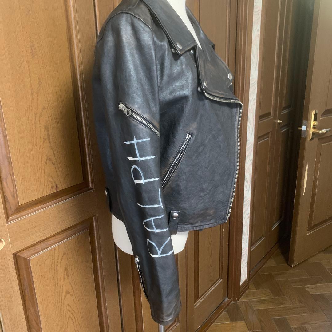 ゴールデングースブラックレザーライダースジャケット