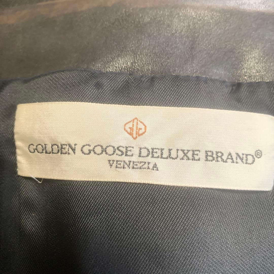 ゴールデングースブラックレザーライダースジャケット