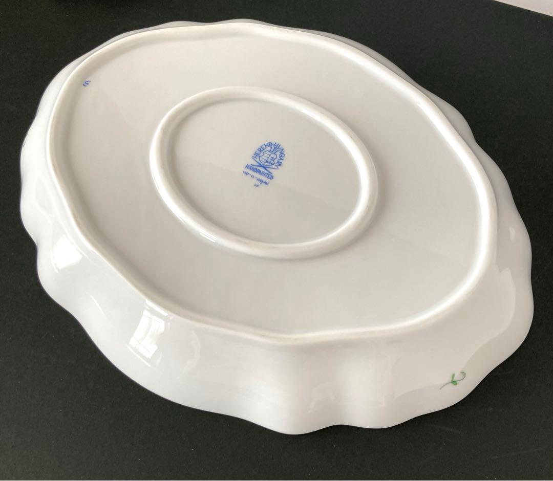 HEREND ヘレンド アポニーグリーン　オーバルディッシュ