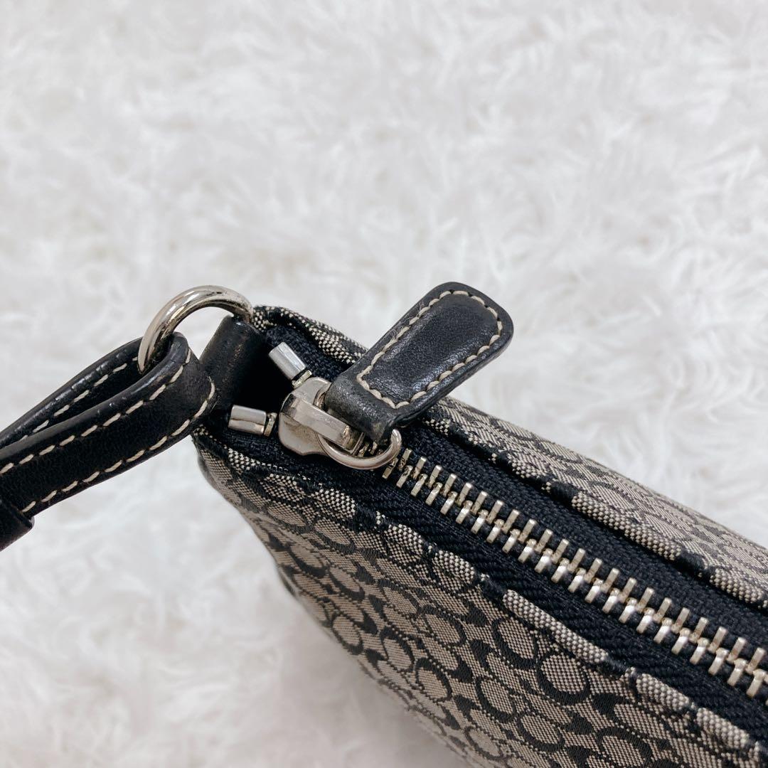 COACH アクセサリーポーチ ミニバッグ シグネチャー ネイビー