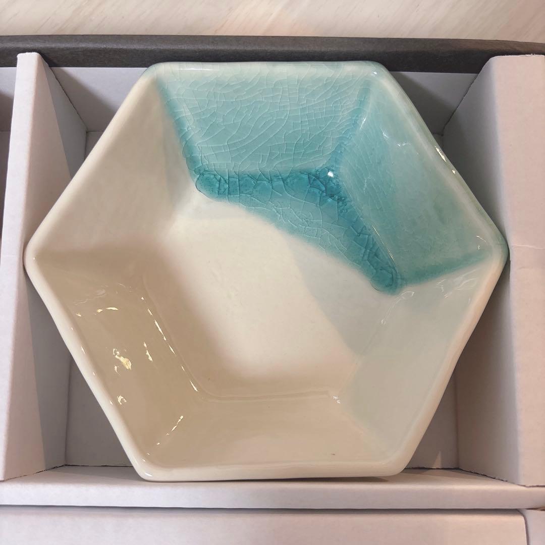 【未使用新品】m.m.d 中鉢+箸置き+ 箸セット 黄彩 + 青磁 瀬戸焼