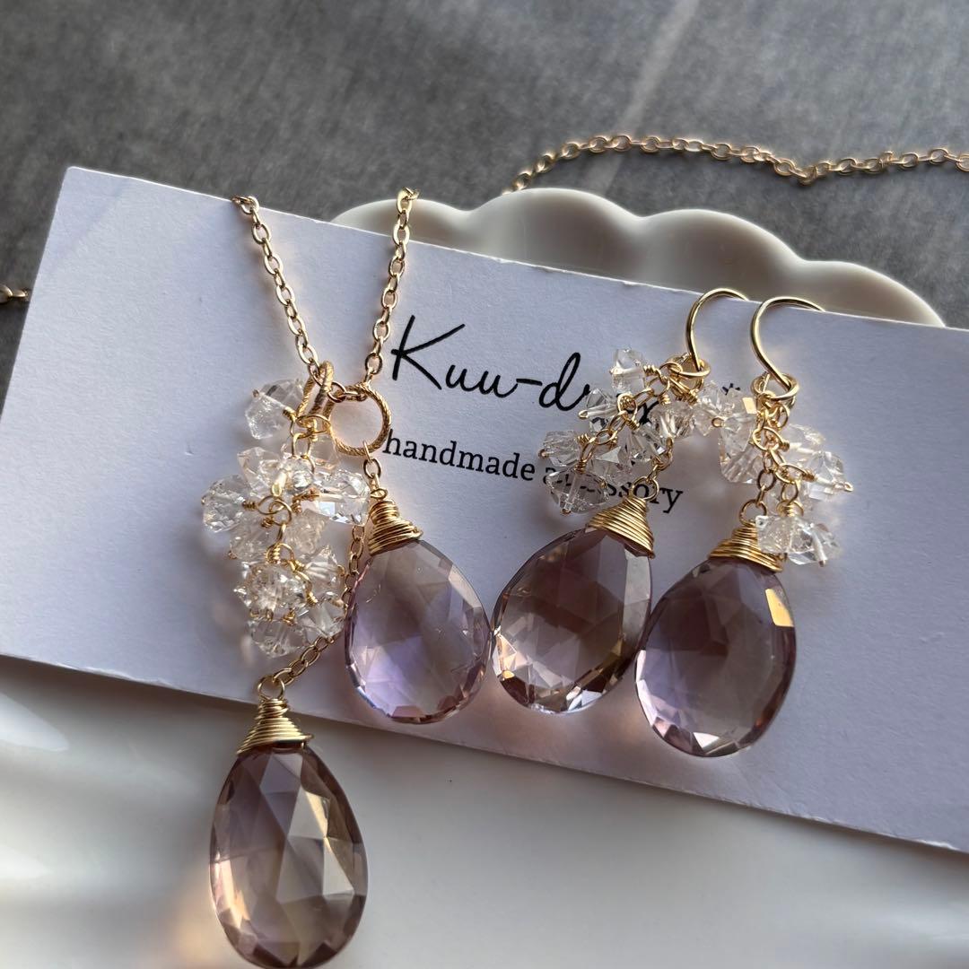 【専用です】14kgf♦︎アメトリン《大粒》✳︎ピアス・ネックレス・他計4点