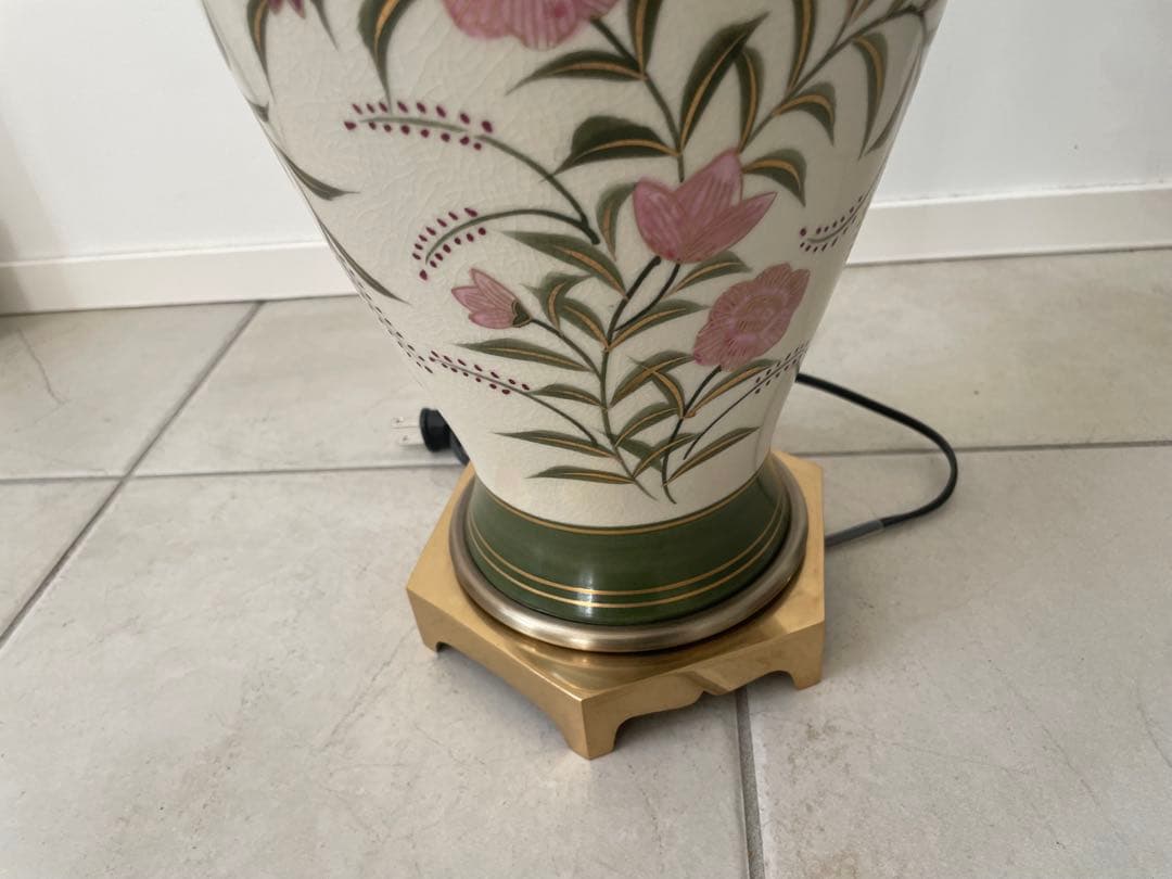 美品 ロイヤル 九谷 薩摩 テーブルスタンド 照明 陶器 モダン 最高級 ライト