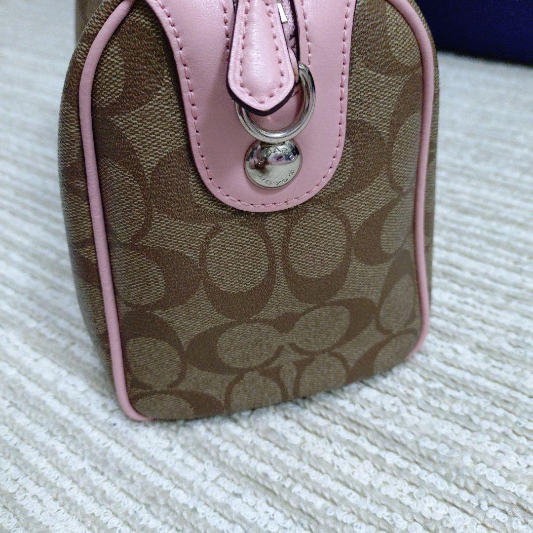 コーチ　COACH ミニボストンバッグ　ピンク　シグネチャー