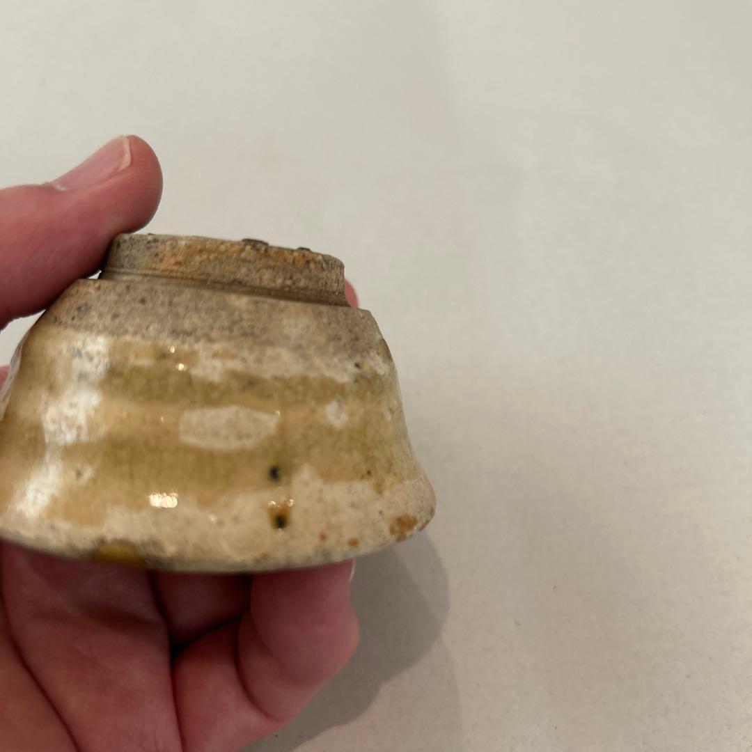 『値引き』江戸時代（18～19cc）黄瀬戸酒杯 金継ぎ仕上げ