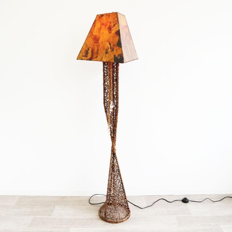 ラタン製フロアランプ ハイタイプ