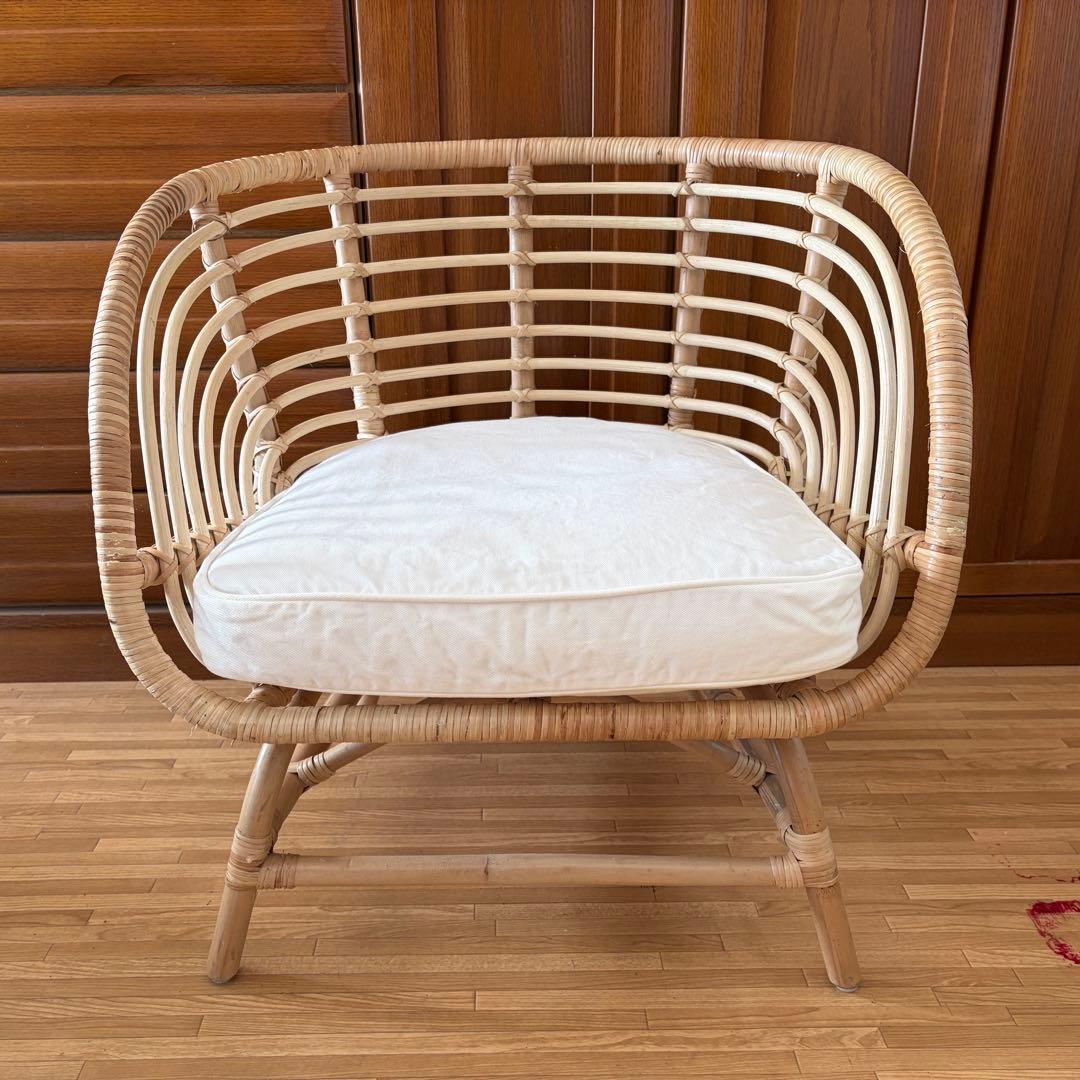 IKEAブスクボー ラタンチェア　クッション付き