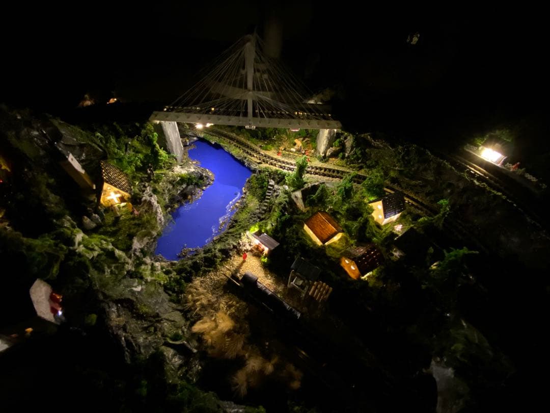 Nゲージ 情景ジオラマ（照明付き・アクリルケース付）