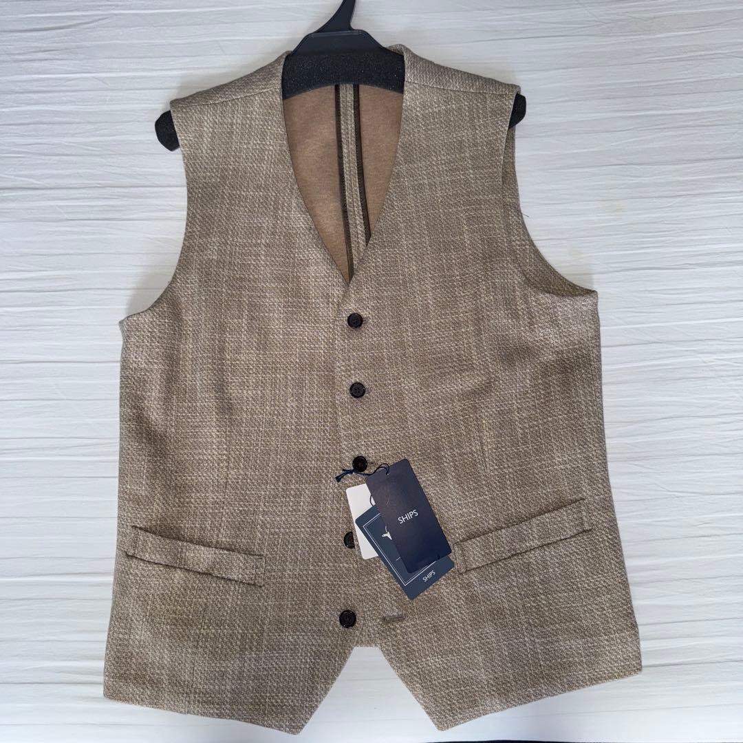 【新品希少】SHIPS シップス ベスト ジレ ベージュ