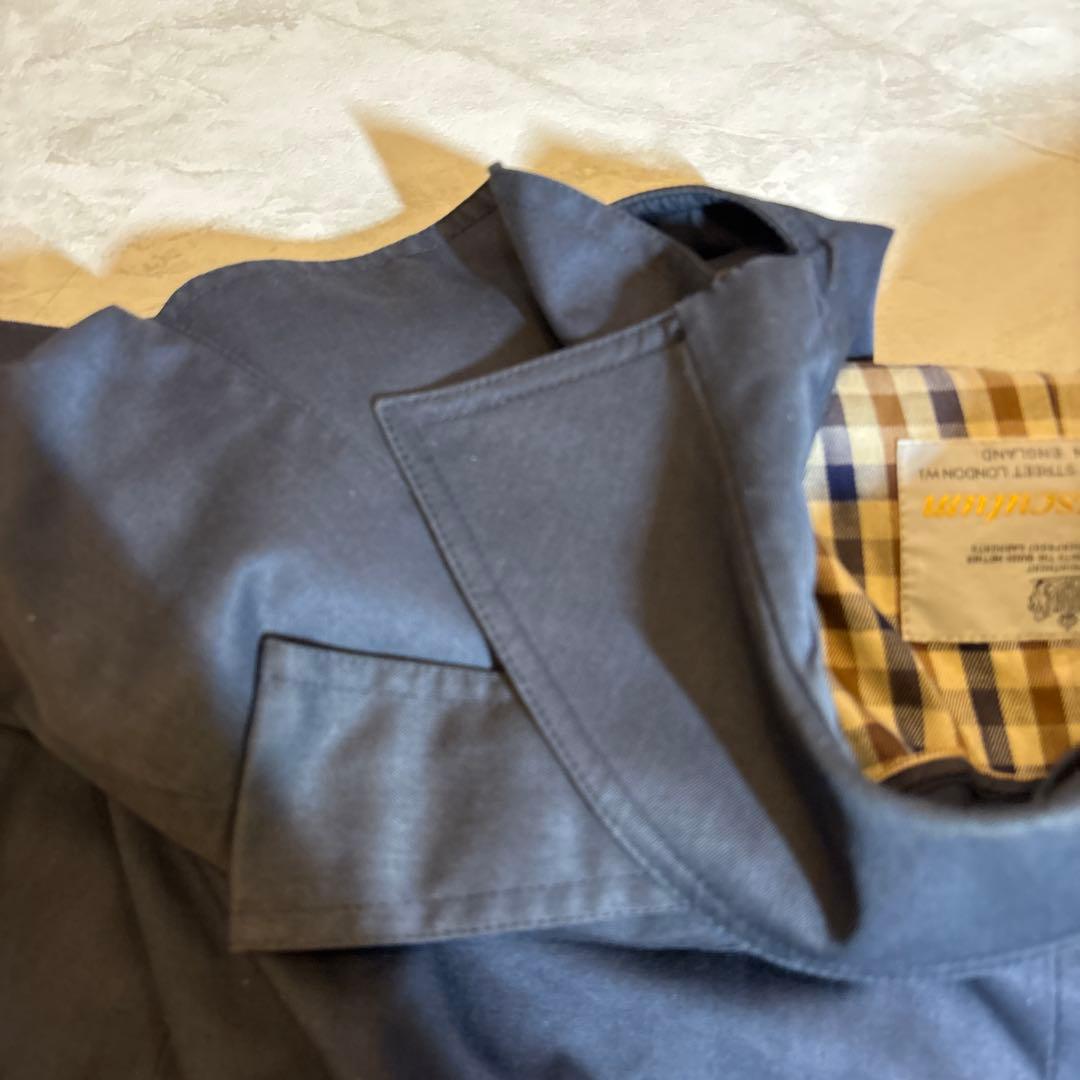 【美品】80s アクアスキュータム トレンチコート vintage 古着　紺