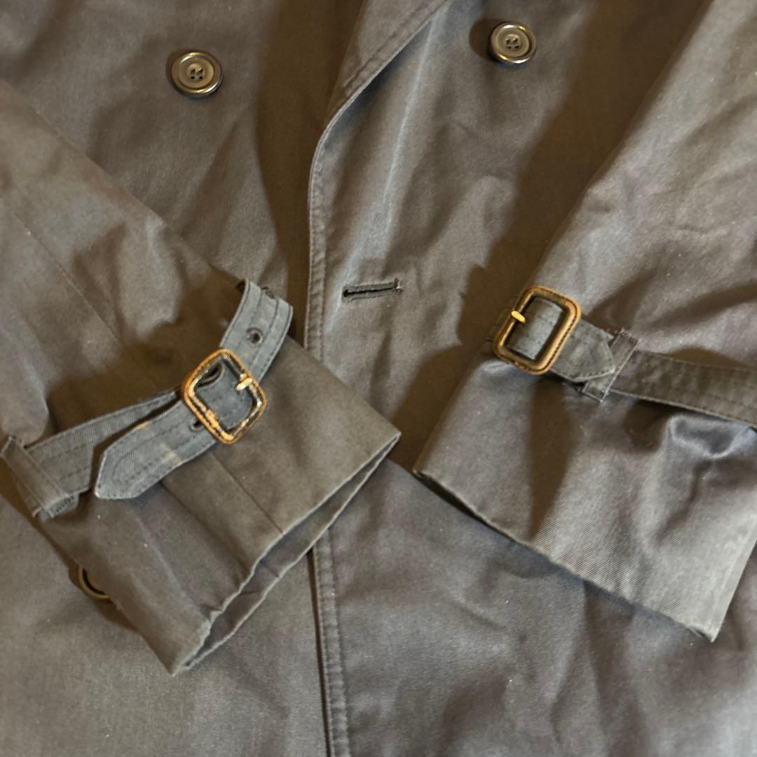 【美品】80s アクアスキュータム トレンチコート vintage 古着　紺