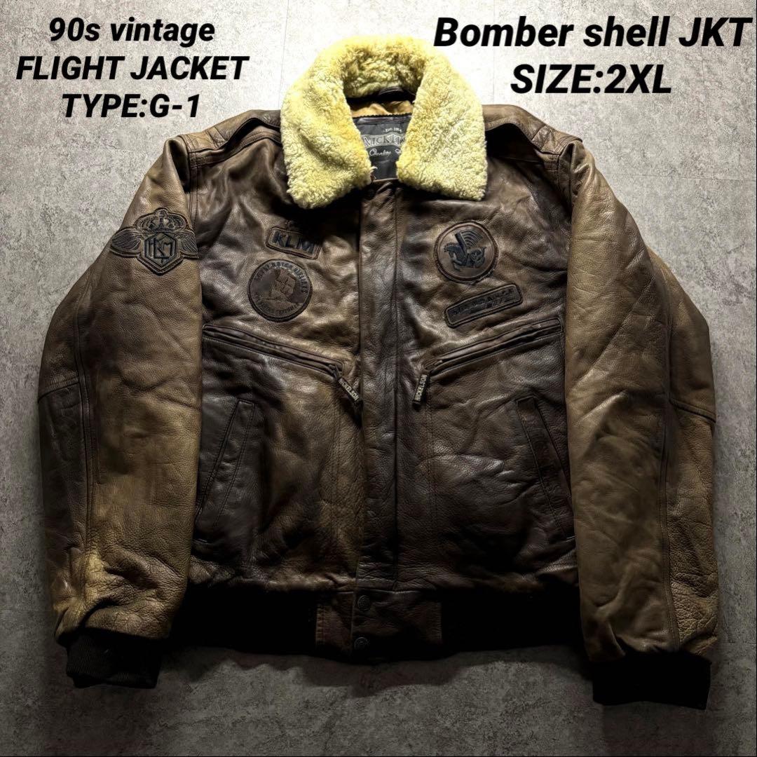 【90s vintage】フライトジャケット　G-1 A-2 ワッペン　2XL