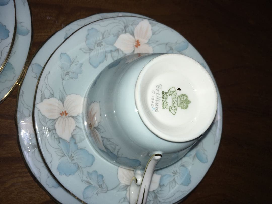 Aynsley エインズレイ 4客 アンティーク ティーカップ トリオ！