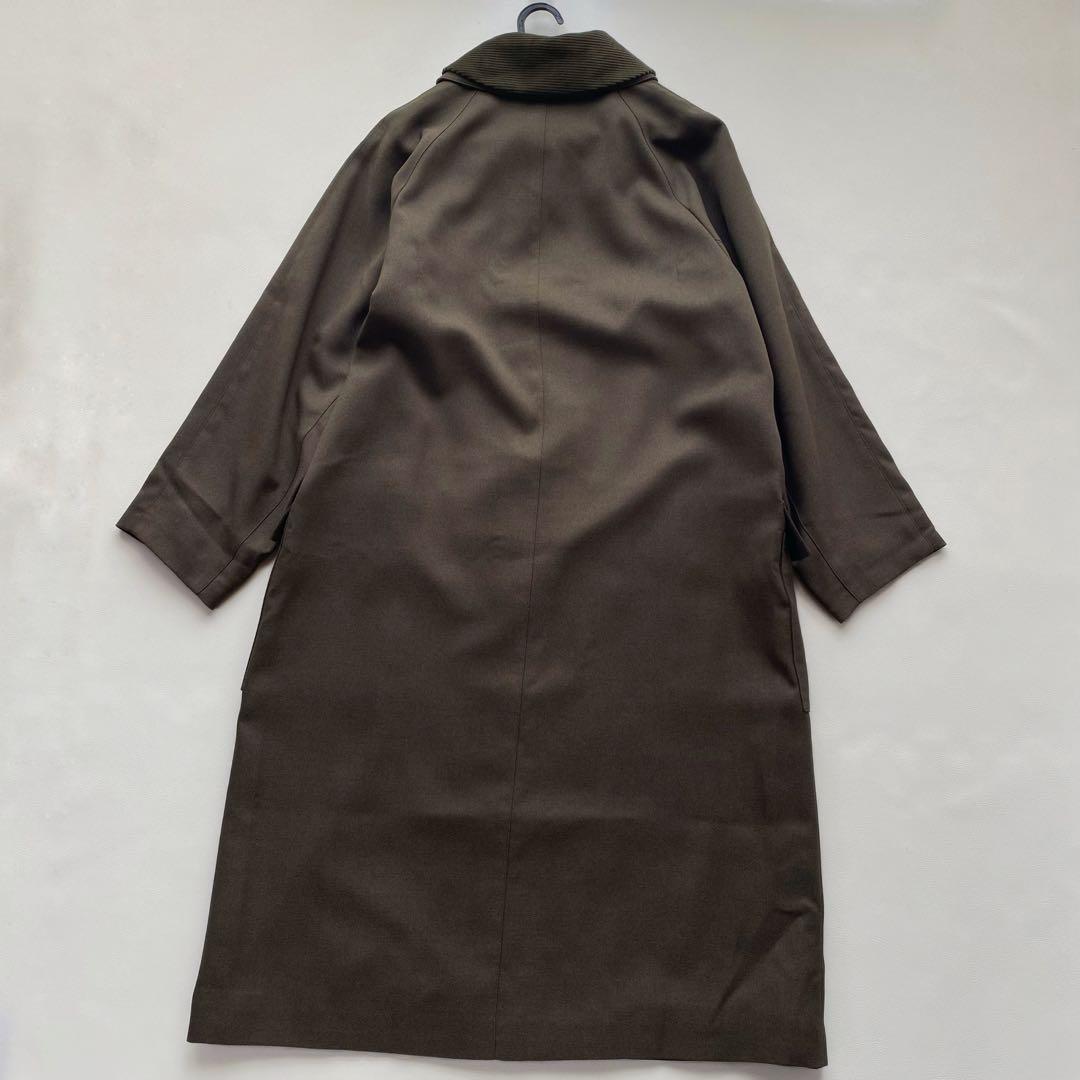 【美品/FUDGE系】マッキントッシュフィロソフィ 襟コーデュロイコート カーキ